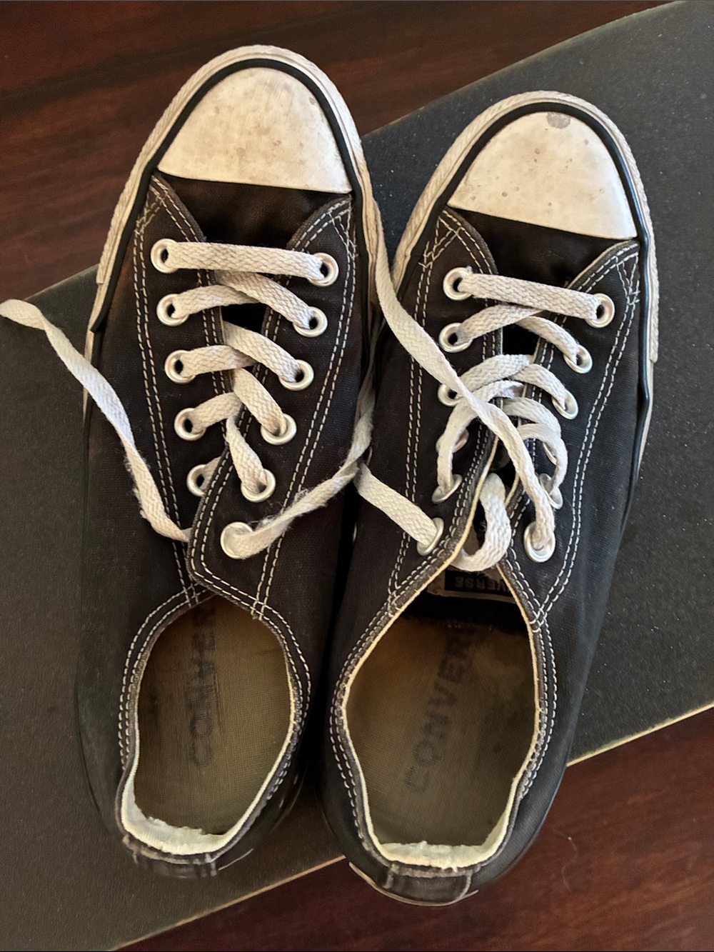 Converse Black Low-Top Canvas Sneakers with White Accents